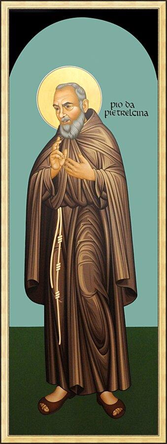 Wall Frame Gold - St. Padre Pio of Pietrelcina by R. Lentz