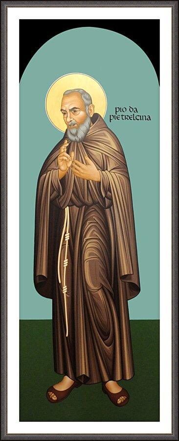 Wall Frame Espresso, Matted - St. Padre Pio of Pietrelcina by Br. Robert Lentz, OFM - Trinity Stores