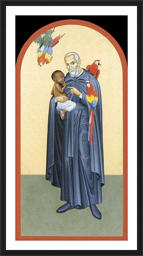 Wall Frame Black, Matted - St. Peter Claver by Br. Robert Lentz, OFM - Trinity Stores