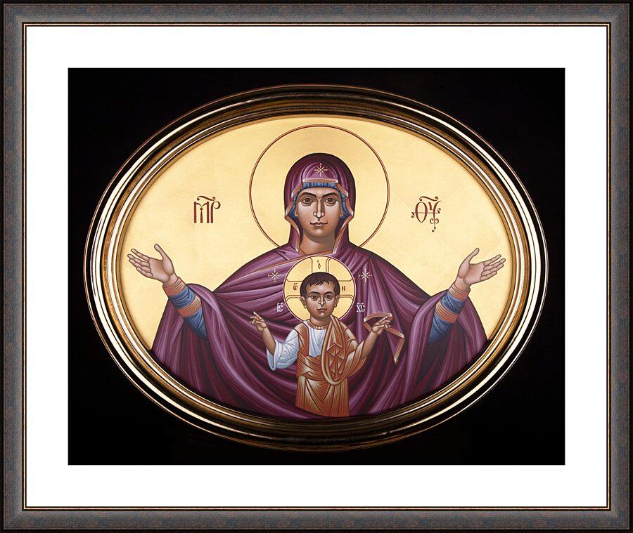 Wall Frame Espresso, Matted - Queen of Heaven by Br. Robert Lentz, OFM - Trinity Stores