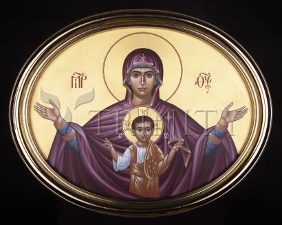 Wall Frame Espresso, Matted - Queen of Heaven by Br. Robert Lentz, OFM - Trinity Stores