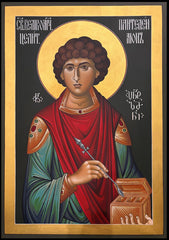 Wood Plaque - St. Panteleimon by R. Lentz