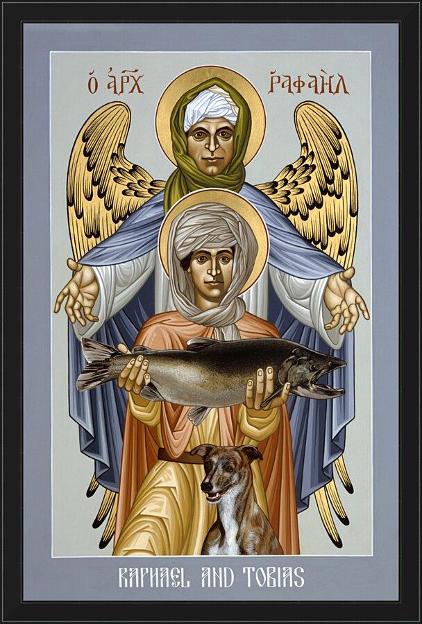 Wall Frame Black - St. Raphael and Tobias by Br. Robert Lentz, OFM - Trinity Stores