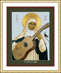 Wall Frame Gold - St. Rose of Lima by R. Lentz