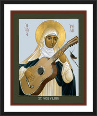 Wall Frame Black - St. Rose of Lima by R. Lentz