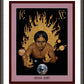 Wall Frame Espresso, Matted - Sacred Heart by R. Lentz