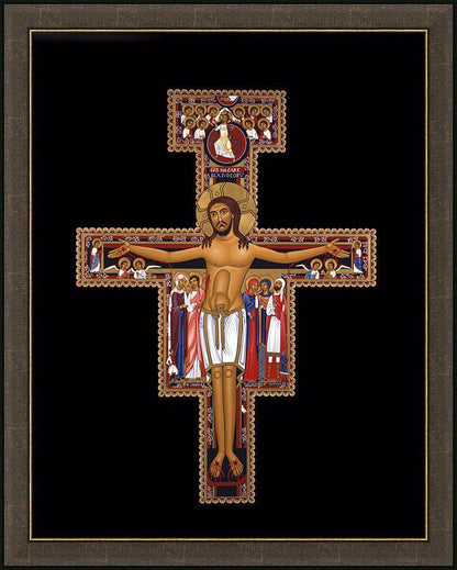 Wall Frame Espresso - San Damiano Crucifix by R. Lentz