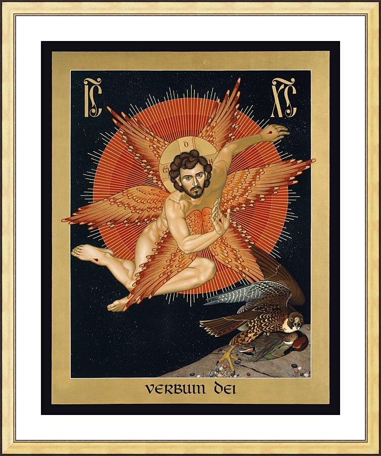 Wall Frame Gold, Matted - Seraphic Christ by Br. Robert Lentz, OFM - Trinity Stores