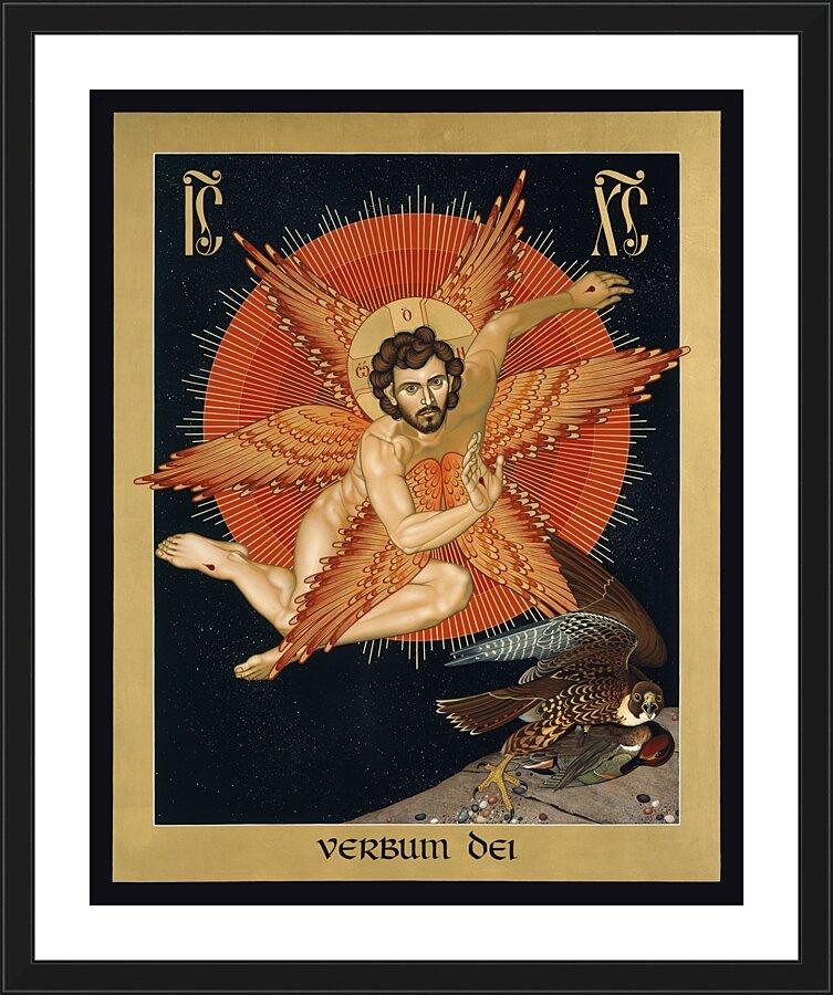 Wall Frame Black, Matted - Seraphic Christ by Br. Robert Lentz, OFM - Trinity Stores