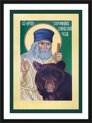Wall Frame Black - St. Seraphim of Sarov by R. Lentz