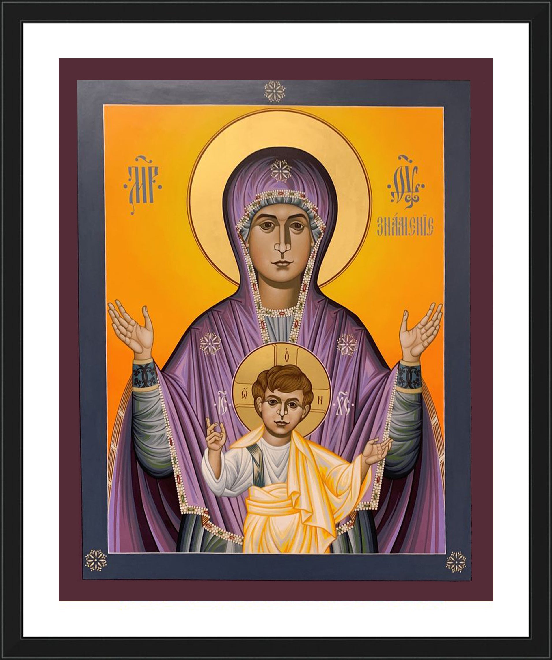 Wall Frame Black, Matted - Our Lady of the Sign by R. Lentz
