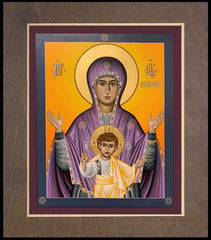 Wood Plaque Premium - Our Lady of the Sign by R. Lentz