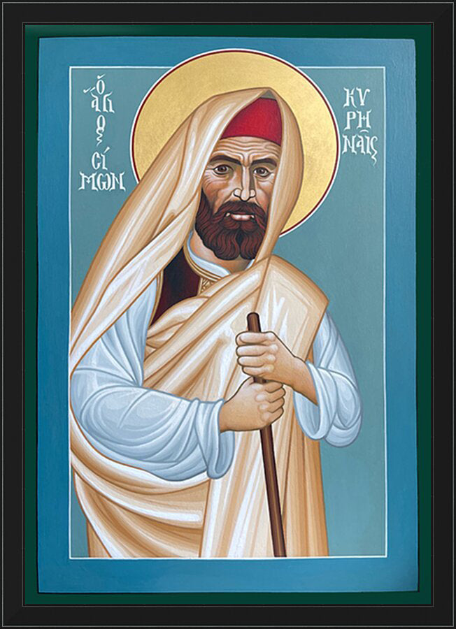 Wall Frame Black - St. Simone of Cyrene by R. Lentz