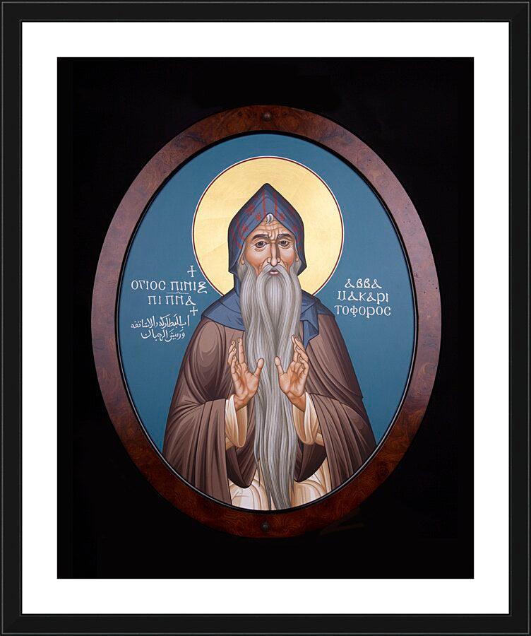 Wall Frame Black, Matted - St. Macarius the Great by Br. Robert Lentz, OFM - Trinity Stores