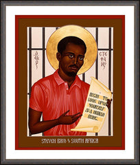Wall Frame Espresso - Stephen Biko of South Africa by R. Lentz