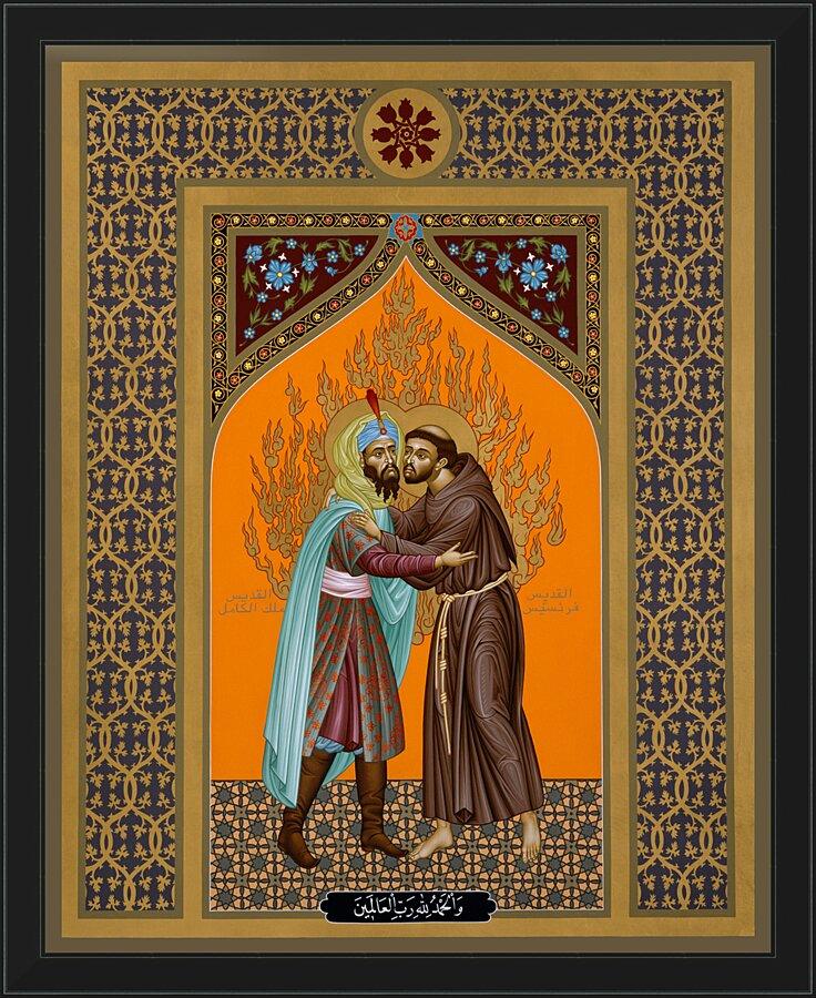Wall Frame Black - St. Francis and the Sultan by Br. Robert Lentz, OFM - Trinity Stores