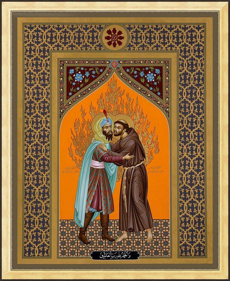 Wall Frame Gold - St. Francis and the Sultan by Br. Robert Lentz, OFM - Trinity Stores