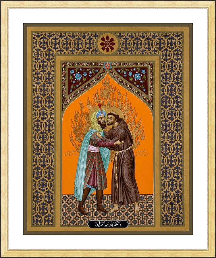 Wall Frame Gold, Matted - St. Francis and the Sultan by R. Lentz