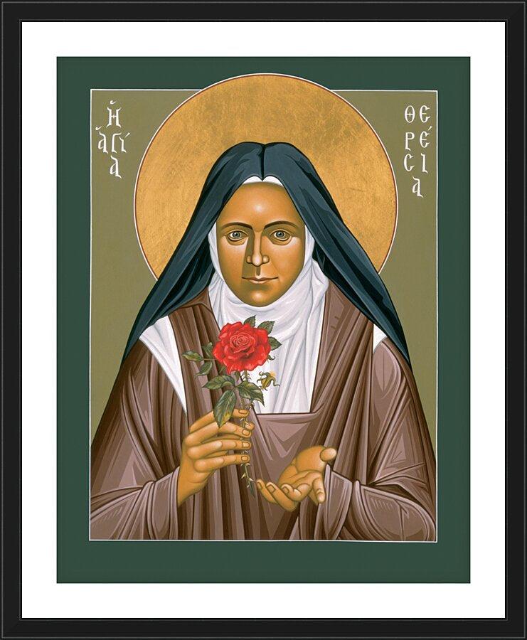 Wall Frame Black, Matted - St. Thérèse of Lisieux by R. Lentz