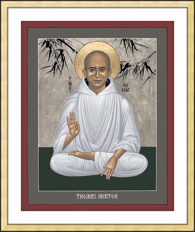 Wall Frame Gold, Matted - Thomas Merton by R. Lentz