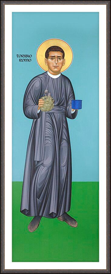 Wall Frame Espresso, Matted - St. Toribio Romo by Br. Robert Lentz, OFM - Trinity Stores