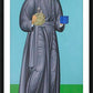 Wall Frame Black, Matted - St. Toribio Romo by Br. Robert Lentz, OFM - Trinity Stores