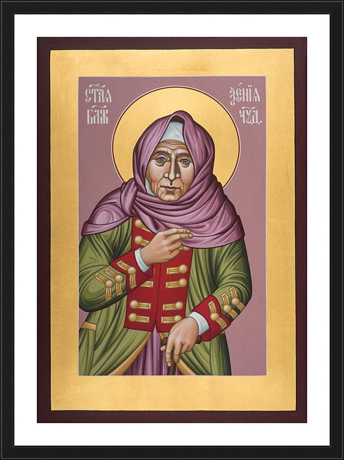 Wall Frame Black, Matted - St. Xenia of St. Petersburg by Br. Robert Lentz, OFM - Trinity Stores