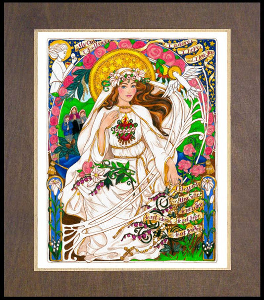 Our Lady of Fatima - Wood Plaque Premium