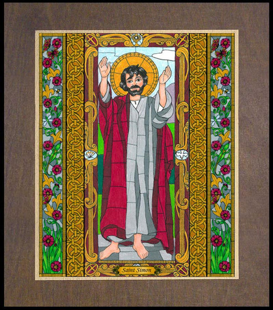 St. Simon the Apostle - Wood Plaque Premium by Brenda Nippert - Trinity Stores
