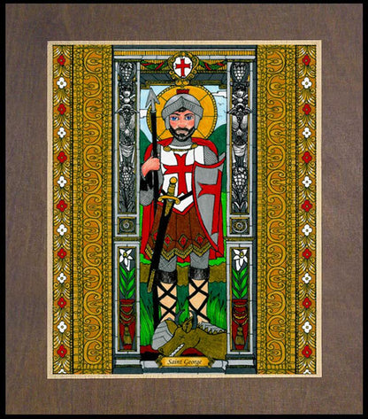 St. George of Lydda - Wood Plaque Premium by Brenda Nippert - Trinity Stores