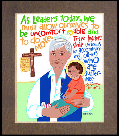 Sr. Norma Pimentel - Wood Plaque Premium by Br. Mickey McGrath, OSFS - Trinity Stores