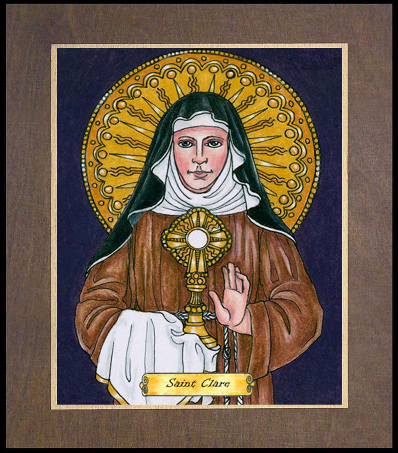 St. Clare of Assisi - Wood Plaque Premium by Brenda Nippert - Trinity Stores