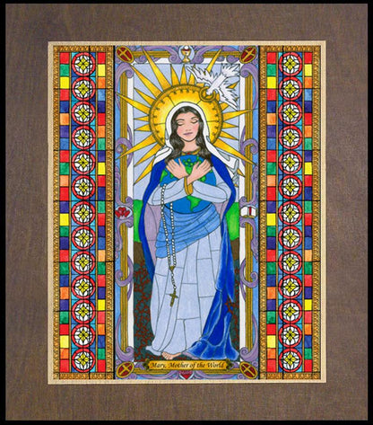 Mary, Mother of the World - Wood Plaque Premium by Brenda Nippert - Trinity Stores