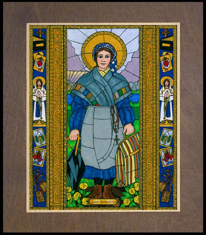 St. Bernadette of Lourdes - Wood Plaque Premium by Brenda Nippert - Trinity Stores