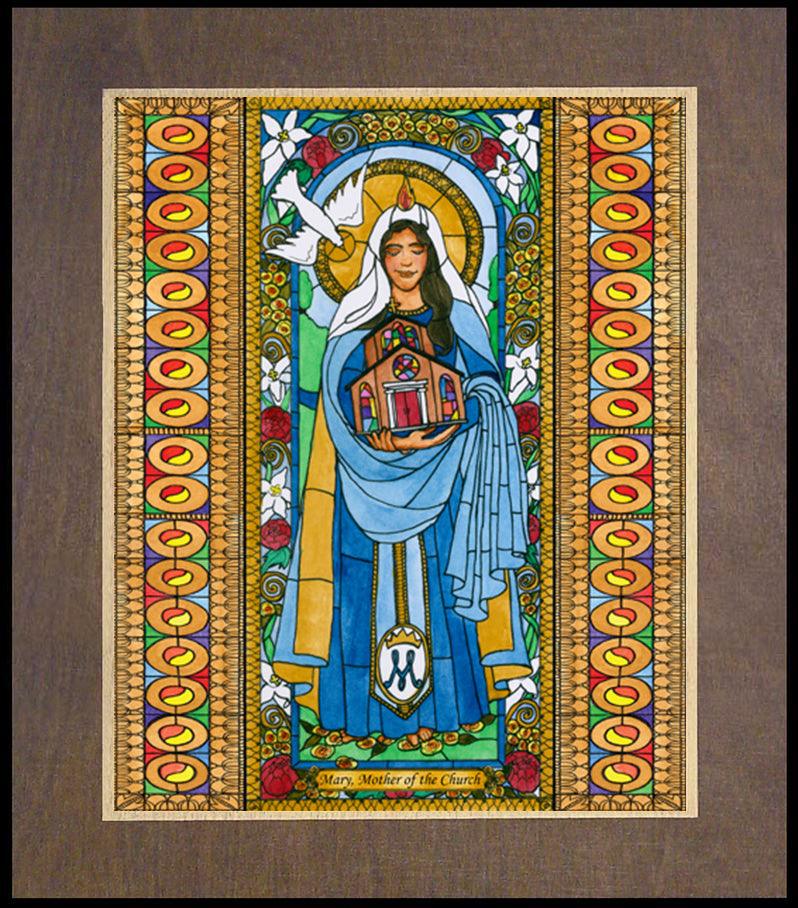 Mary, Mother of the Church - Wood Plaque Premium by Brenda Nippert - Trinity Stores