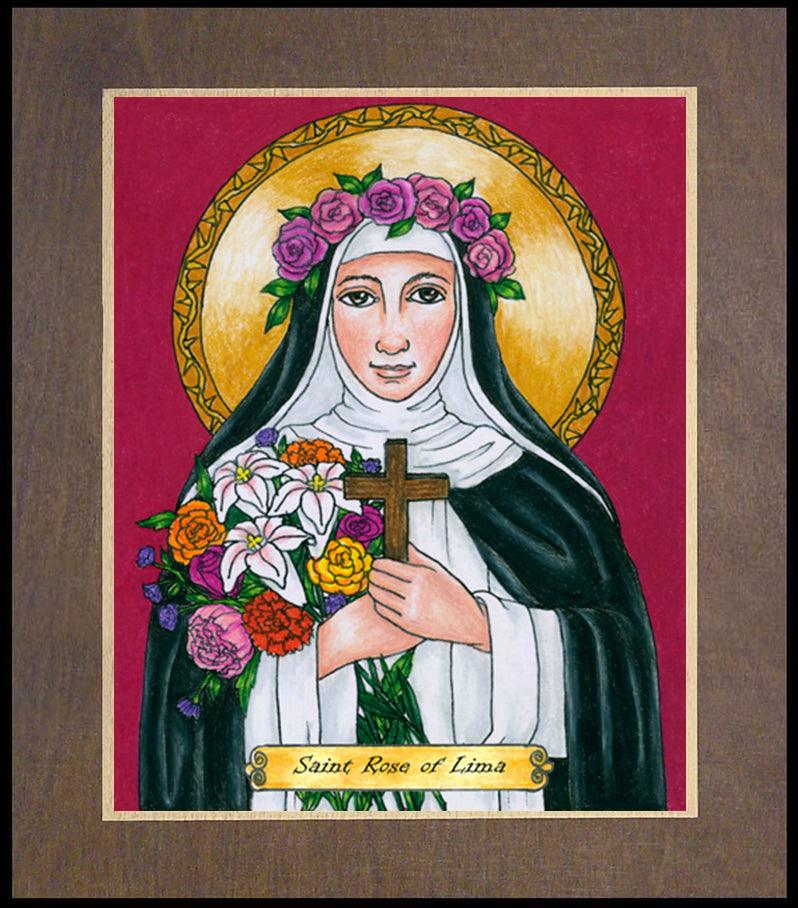 St. Rose of Lima - Wood Plaque Premium by Brenda Nippert - Trinity Stores