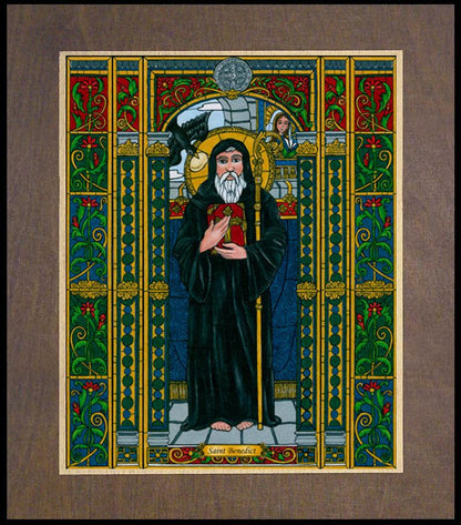 St. Benedict of Nursia - Wood Plaque Premium by Brenda Nippert - Trinity Stores