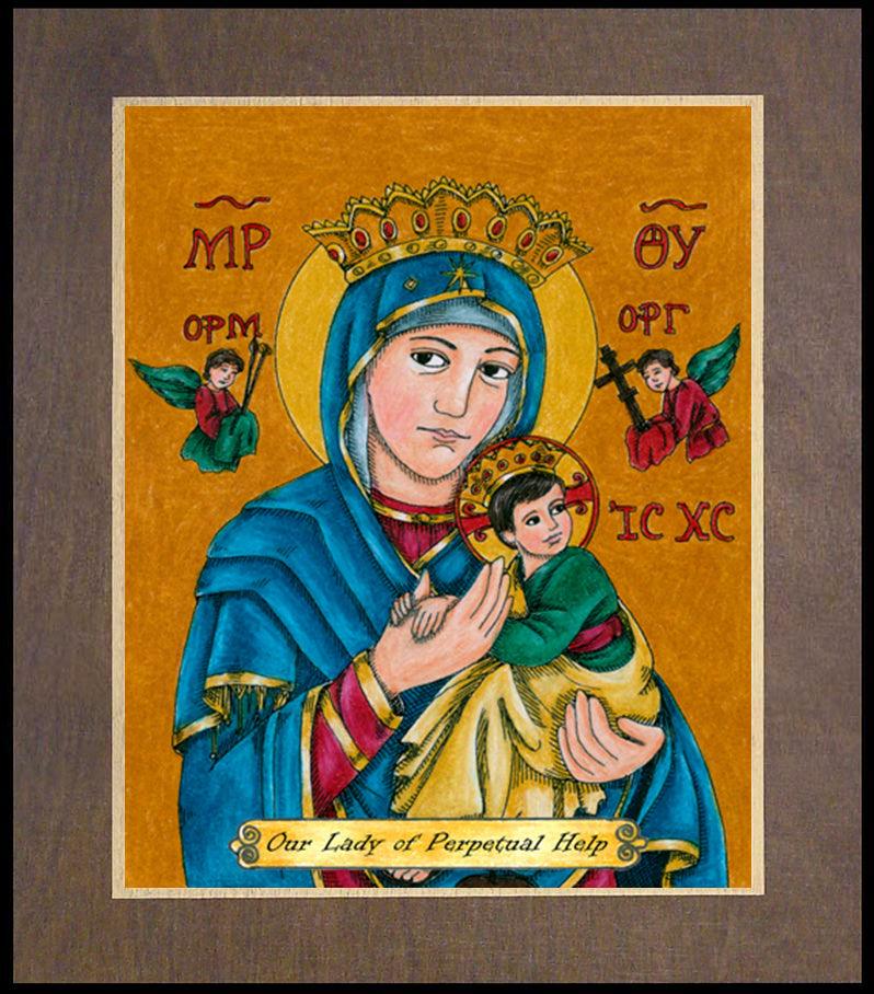 Our Lady of Perpetual Help - Wood Plaque Premium by Brenda Nippert - Trinity Stores
