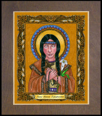 Wood Plaque Premium - St. Kateri Tekakwitha by B. Nippert