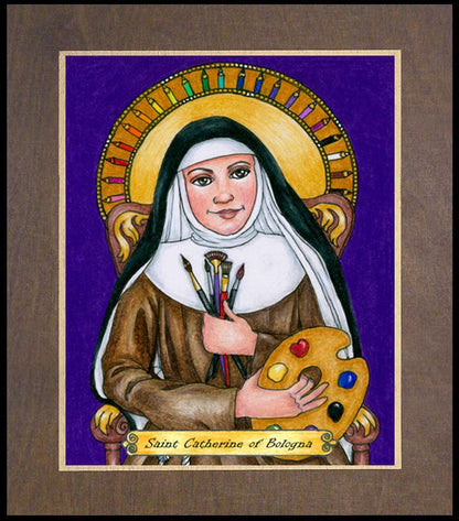 St. Catherine of Bologna - Wood Plaque Premium by Brenda Nippert - Trinity Stores