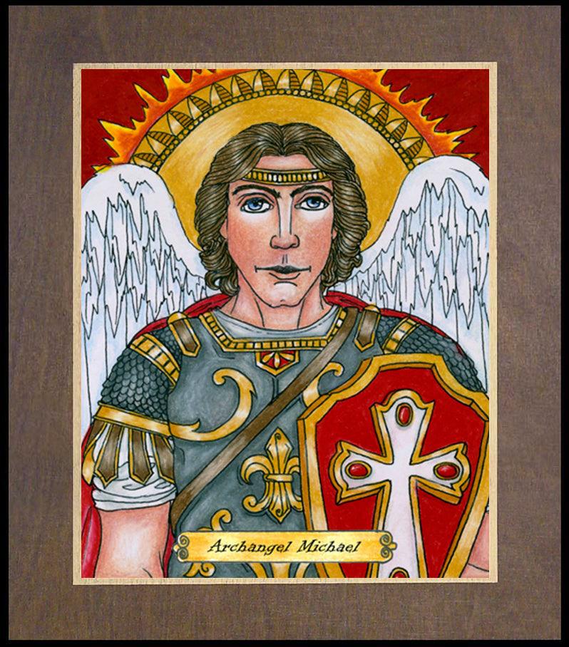 St. Michael Archangel - Wood Plaque Premium by Brenda Nippert - Trinity Stores