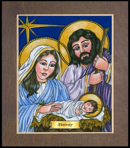 Nativity - Wood Plaque Premium by Brenda Nippert - Trinity Stores