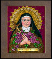 Wood Plaque Premium - St. Thérèse of Lisieux by B. Nippert