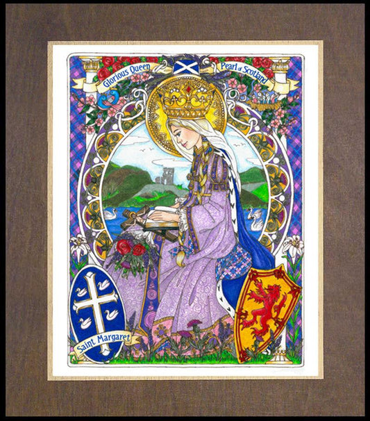 St. Margaret of Scotland - Wood Plaque Premium