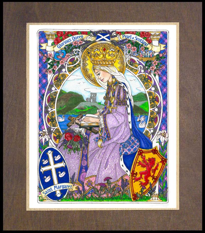St. Margaret of Scotland - Wood Plaque Premium by Brenda Nippert - Trinity Stores