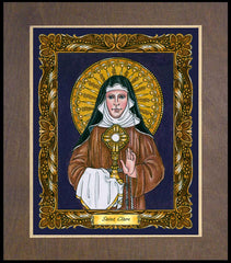 Wood Plaque Premium - St. Clare of Assisi by B. Nippert