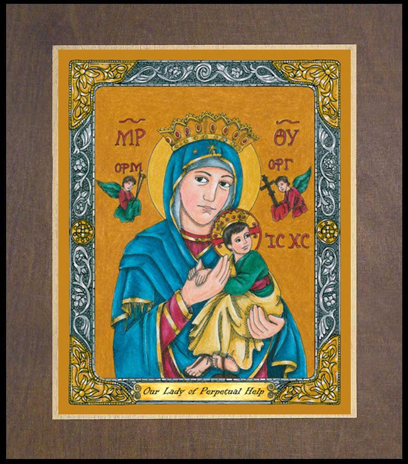Our Lady of Perpetual Help - Wood Plaque Premium by Brenda Nippert - Trinity Stores