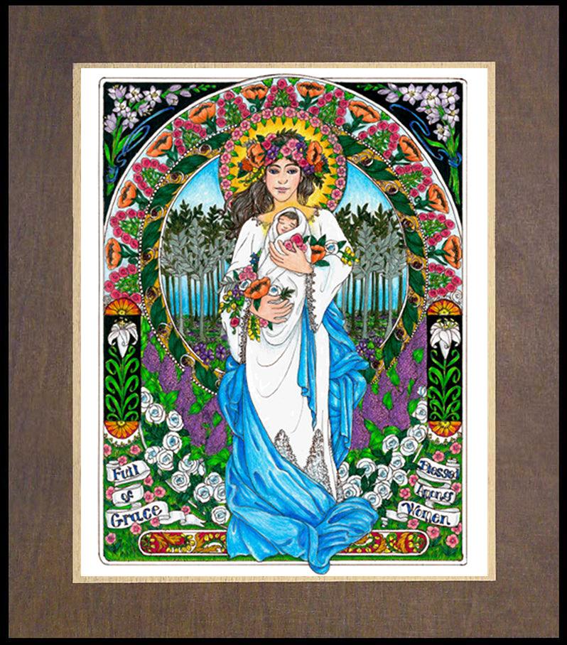 Mary, Mother of God - Wood Plaque Premium by Brenda Nippert - Trinity Stores