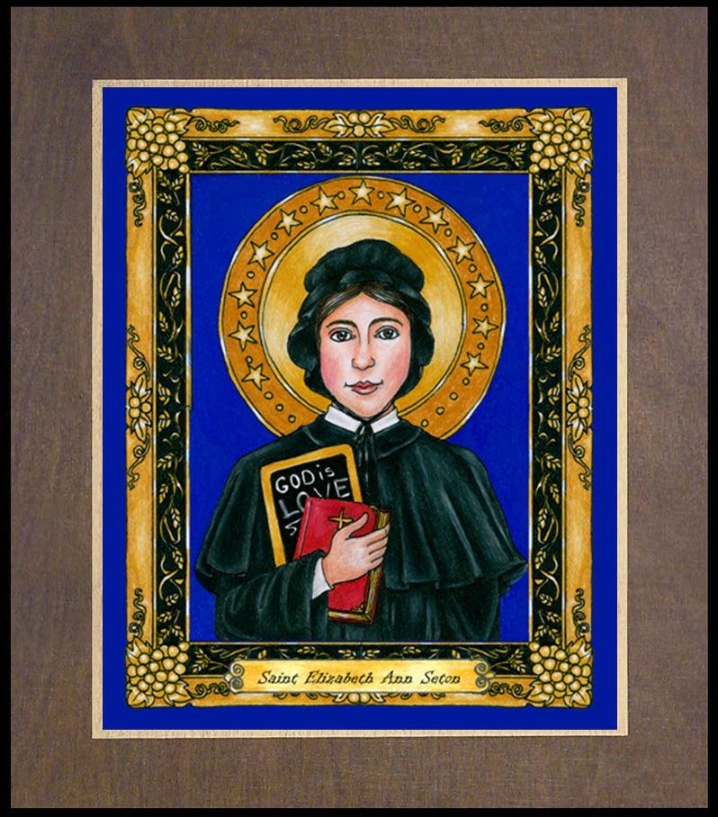 St. Elizabeth Ann Seton - Wood Plaque Premium by Brenda Nippert - Trinity Stores