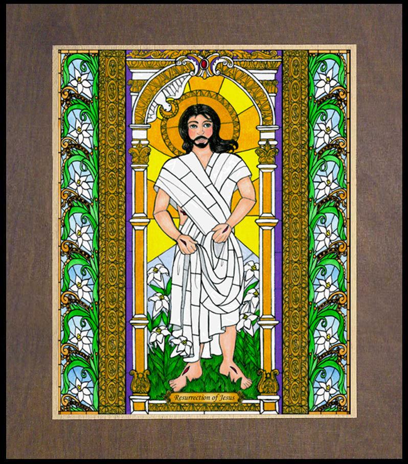 Resurrection of Jesus - Wood Plaque Premium by Brenda Nippert - Trinity Stores